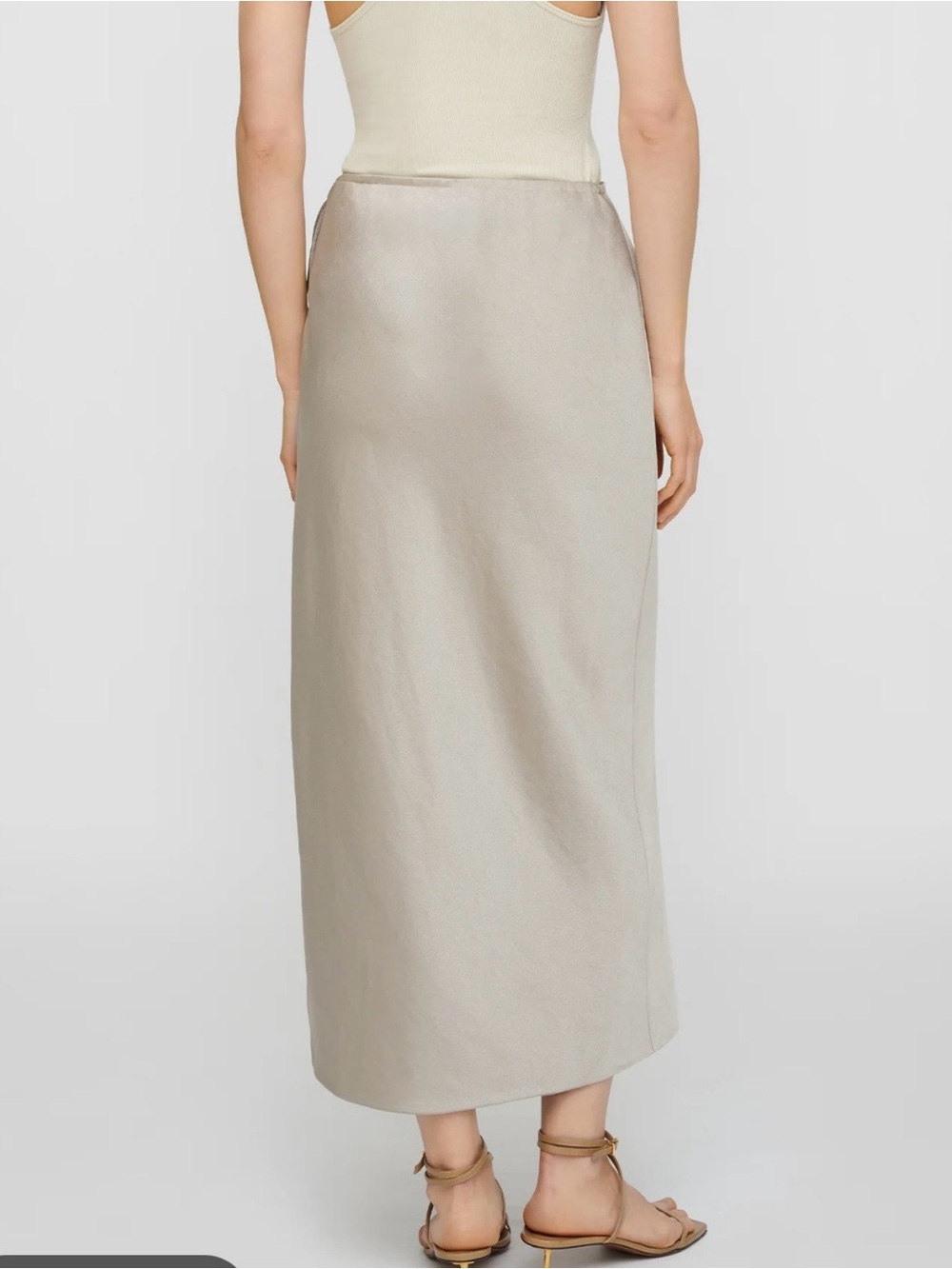 Newport News women’s size 16 linen blend wrap skirt tan color